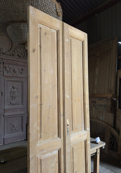 2 Panel Antique Solid French Doors - 39.5x103.5 K323