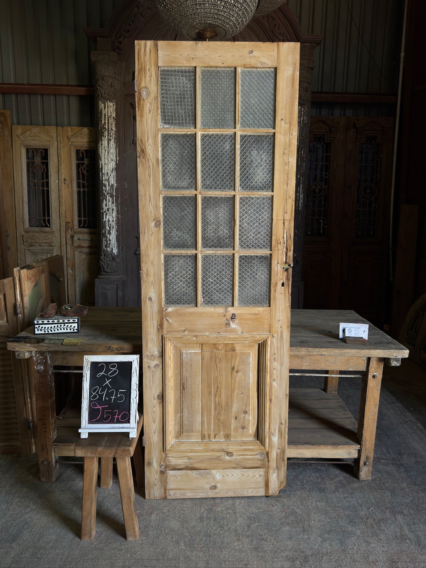 12 Lite Glass Antique Door - 28x84.75 J570