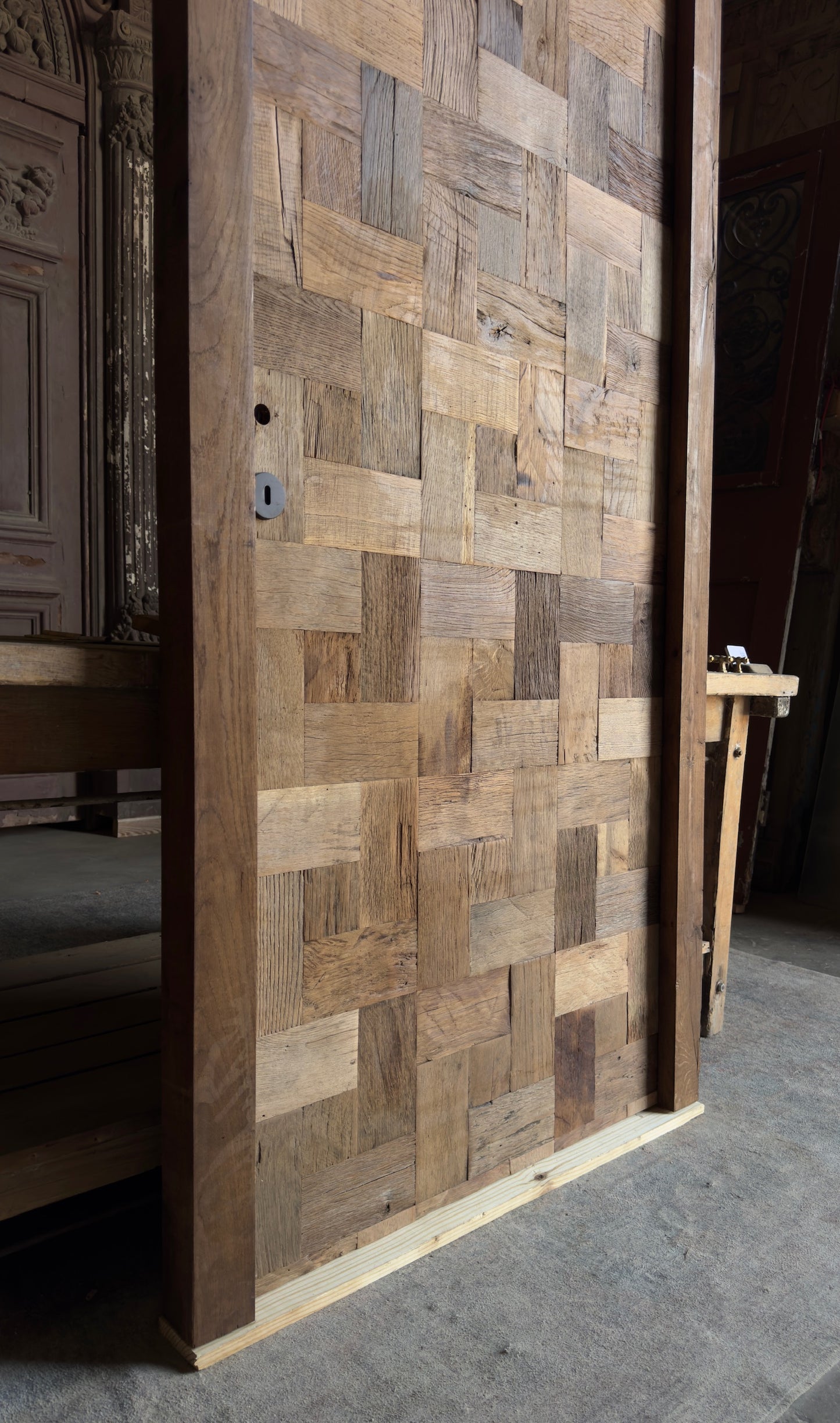 French Oak Plank Single Door - 34.5x93.5 - L445