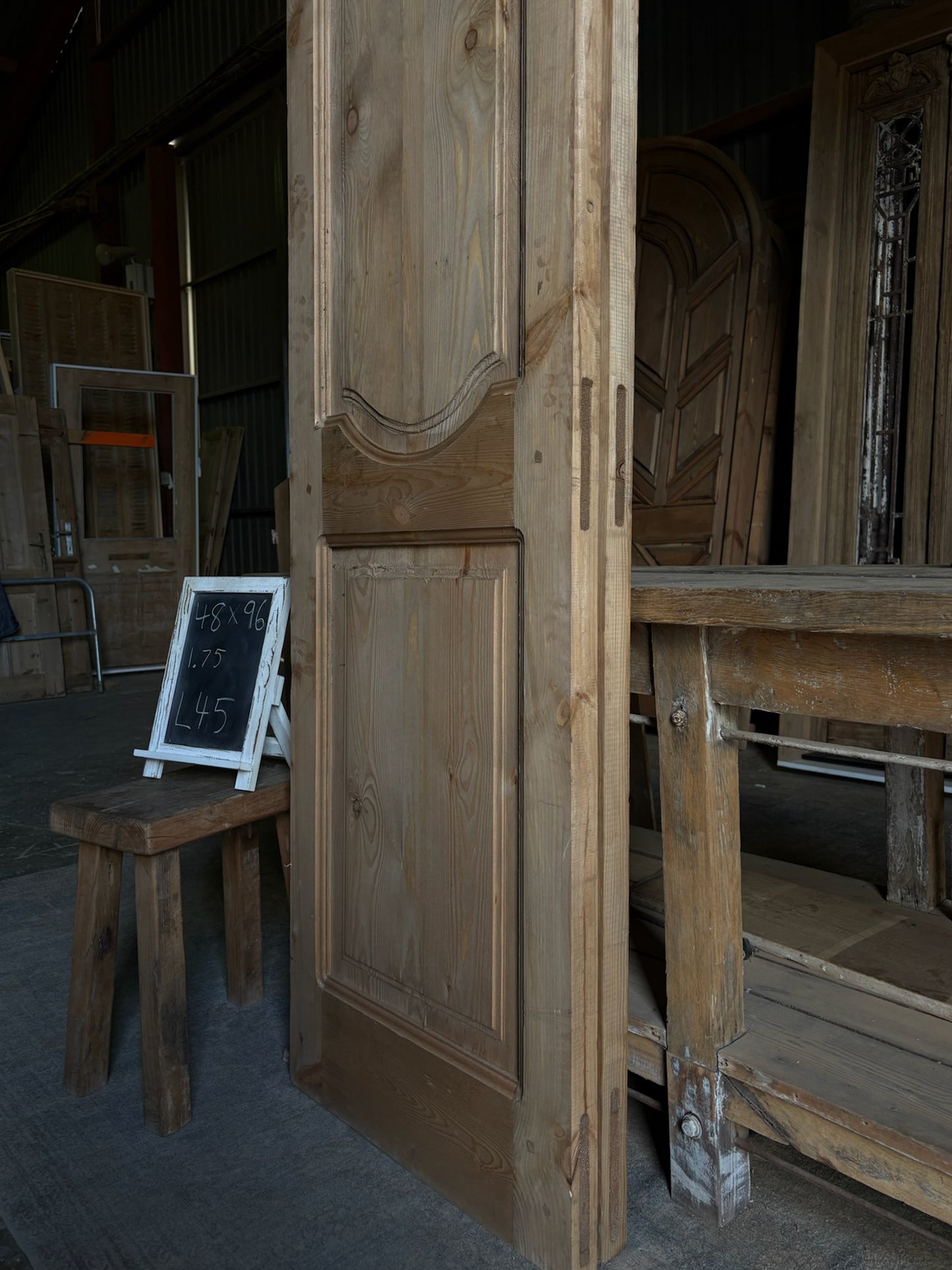 (The Helena) Handcrafted Hand carved Solid French Pair - 48x96 L45