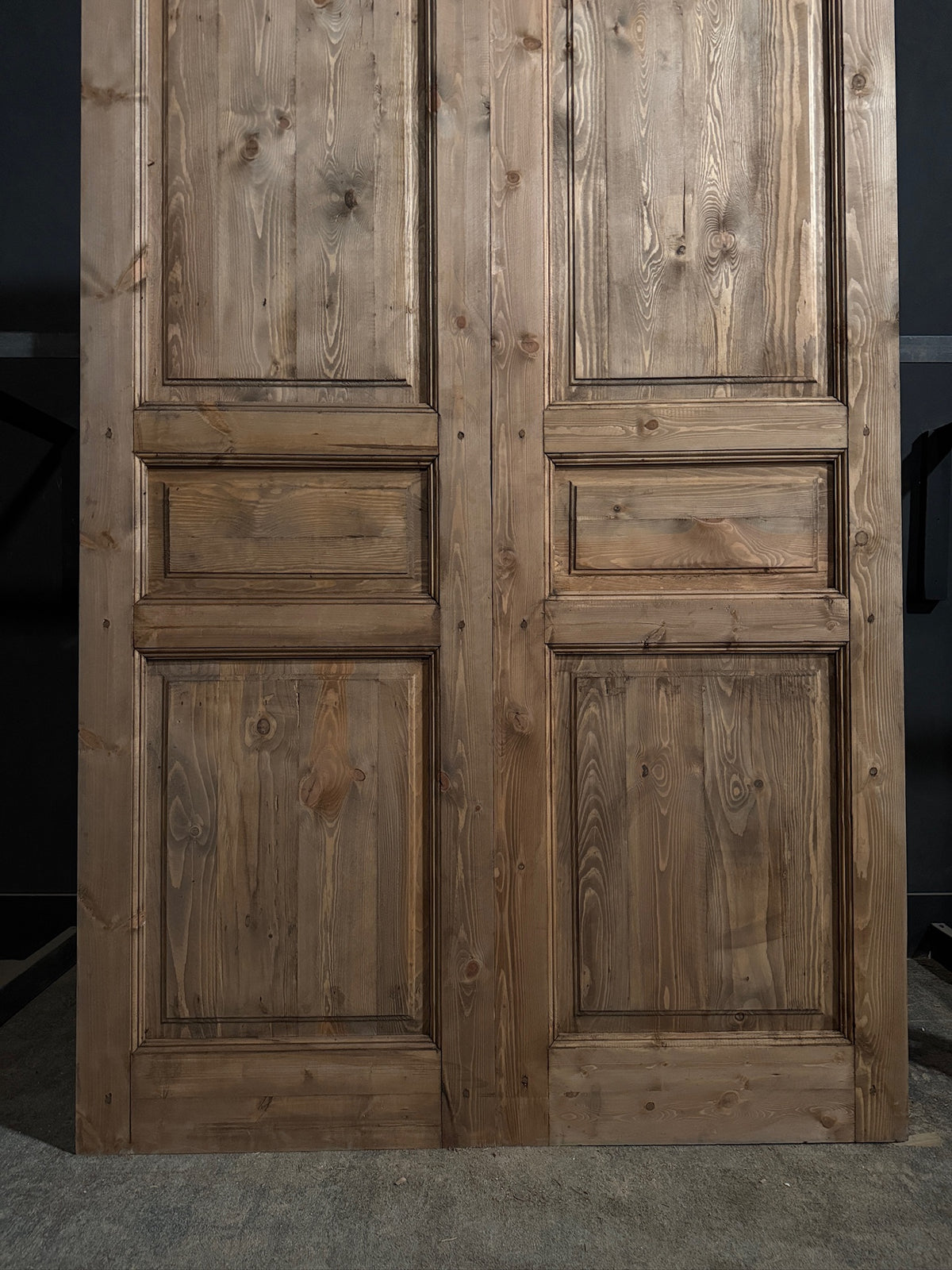 Handcrafted 3 Panel Solid French Doors - 62x96 - N807