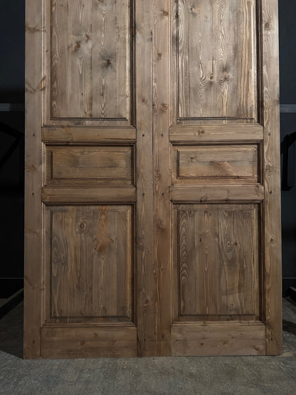 Handcrafted 3 Panel Solid French Doors - 62x96 - N807