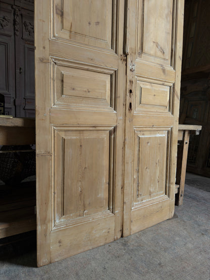 3 Panel Antique Solid French Doors - 44.5x105 K147