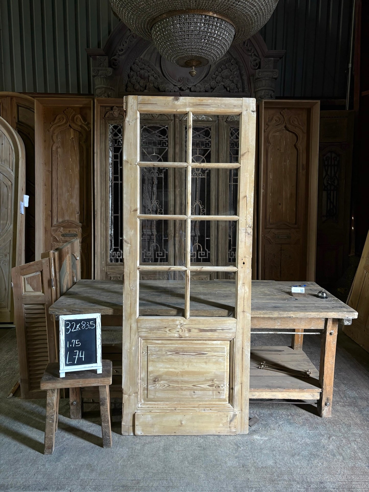 8 Lite Antique Glass Single Door - 32x83.5 - L74