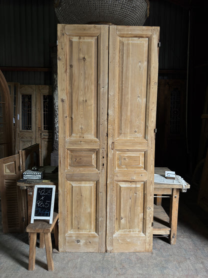 3 Panel Antique Solid French Doors - 42.25x98.5 J444