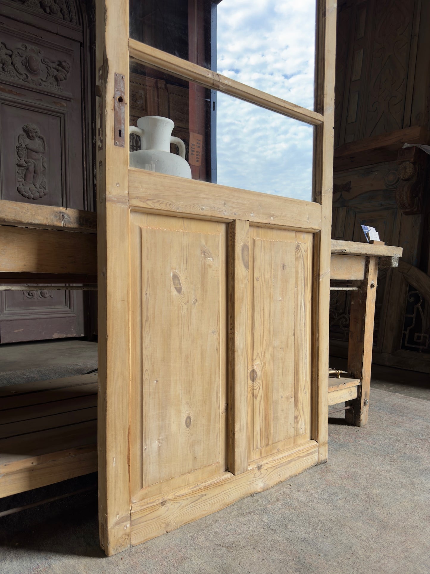 19th Century Antique Glass Door - 32.75x84.75 K305