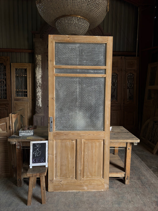 19th Century Antique Glass Single Door - 36x90 K158