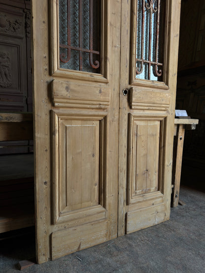 Classic 19th Century Antique Iron French Doors - 39.5x92 J19