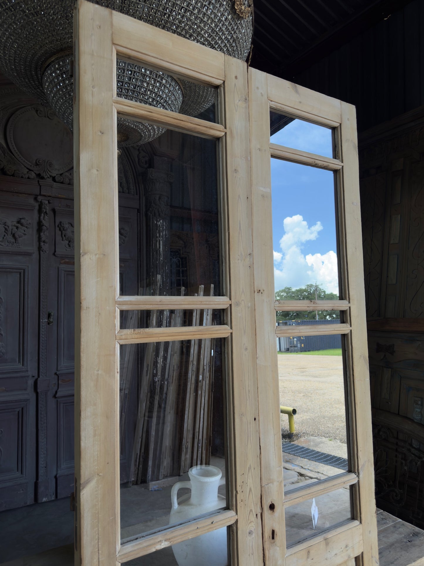 5 Lite Glass Antique French Doors - 39.5x98.5 K80