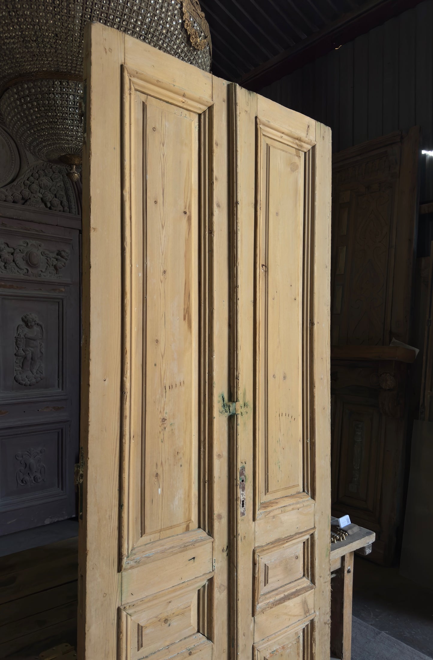 Antique 3 Panel Double Doors - 42.75x102.25 - L531
