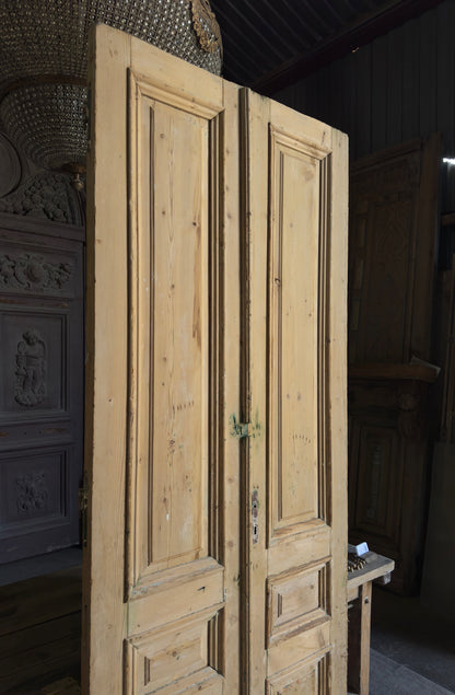 Antique 3 Panel Double Doors - 42.75x102.25 - L531