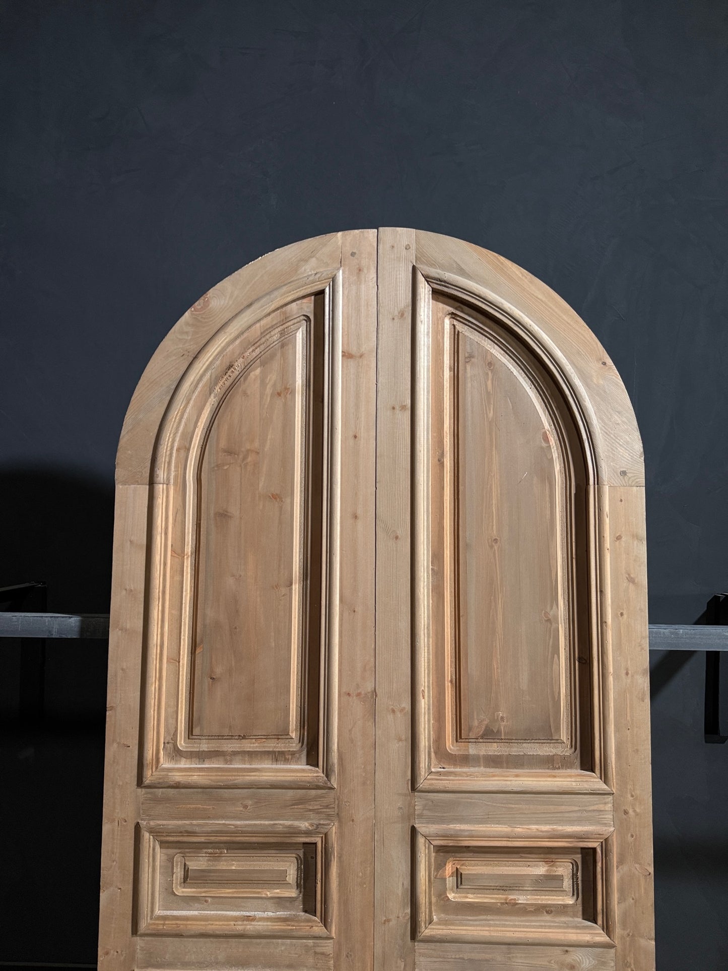 Handcrafted 3 Panel Arched Double Doors - 48x96 - N191