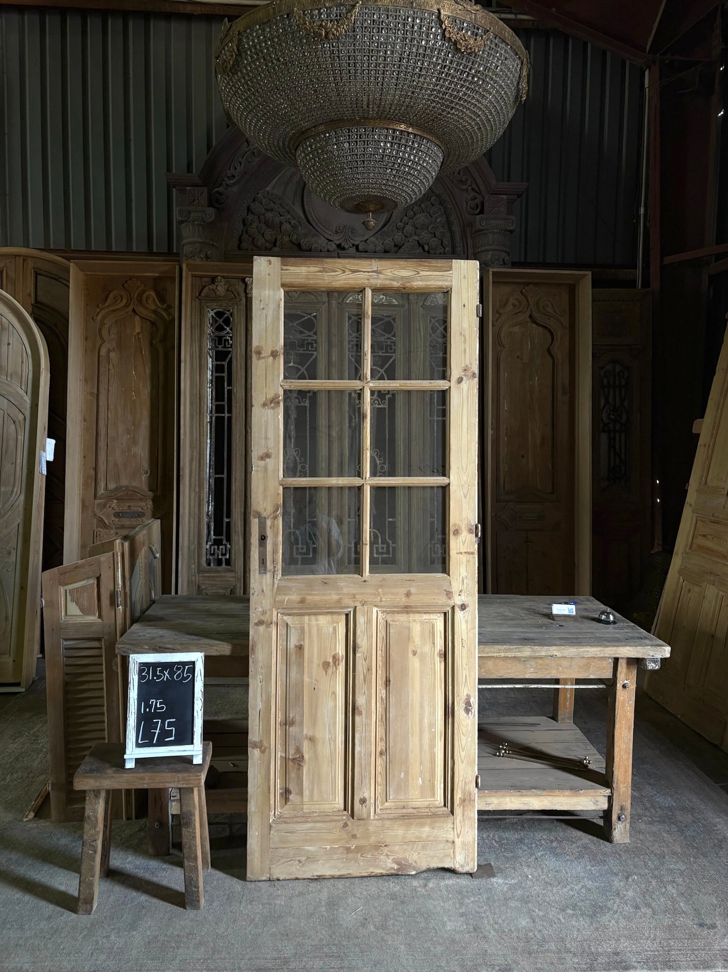 6 Lite Antique Glass Single Door - 31.5x85 - L75