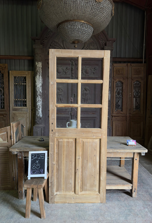6 Lite Antique Glass Single Door - 32.25x85 K259