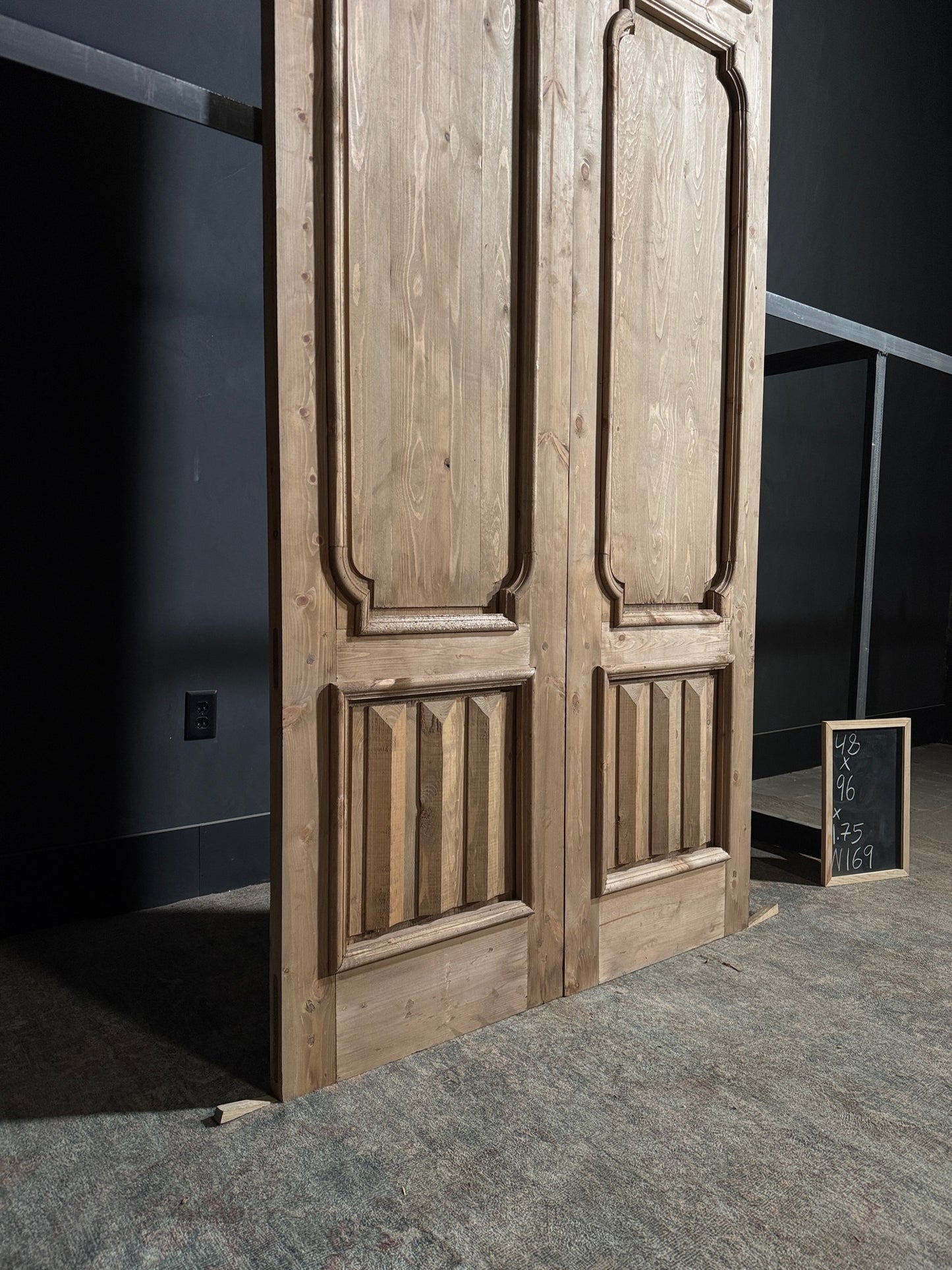 (The Allegra) Handcrafted Solid Wood Double Doors - 48x96 - N169