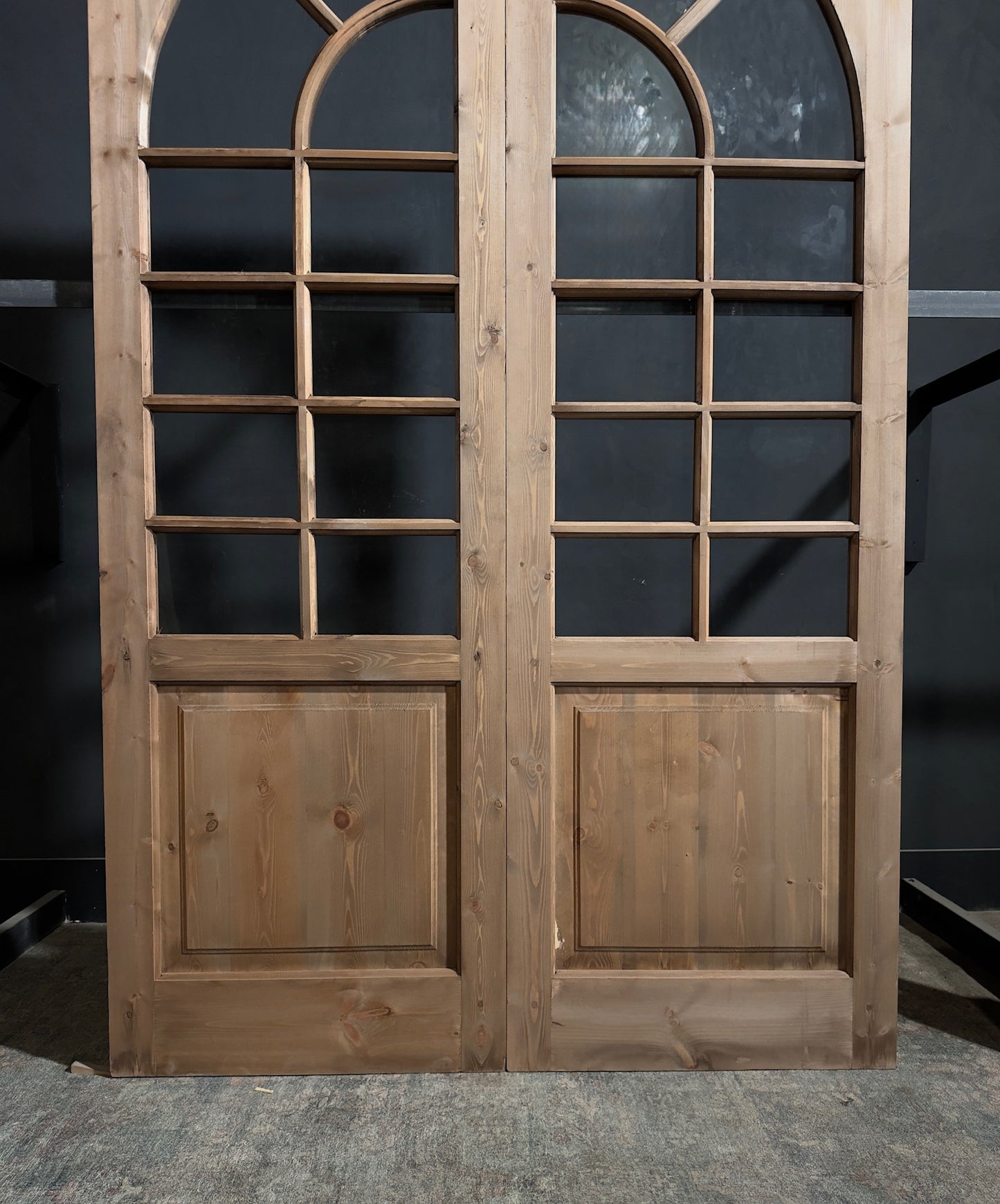 (Elise) Handcrafted Arched Glass French Doors - 60x96 - N219