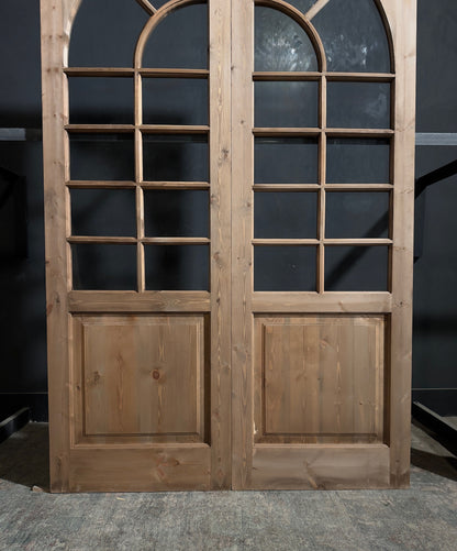 (Elise) Handcrafted Arched Glass French Doors - 60x96 - N219