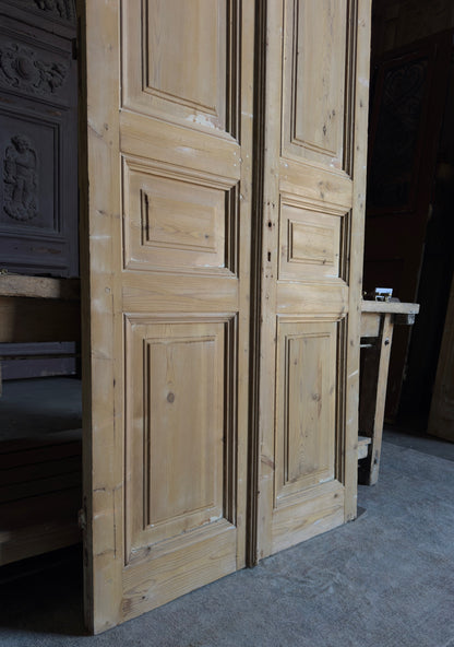 3 Panel Antique Solid French Doors - 40x94 - L342