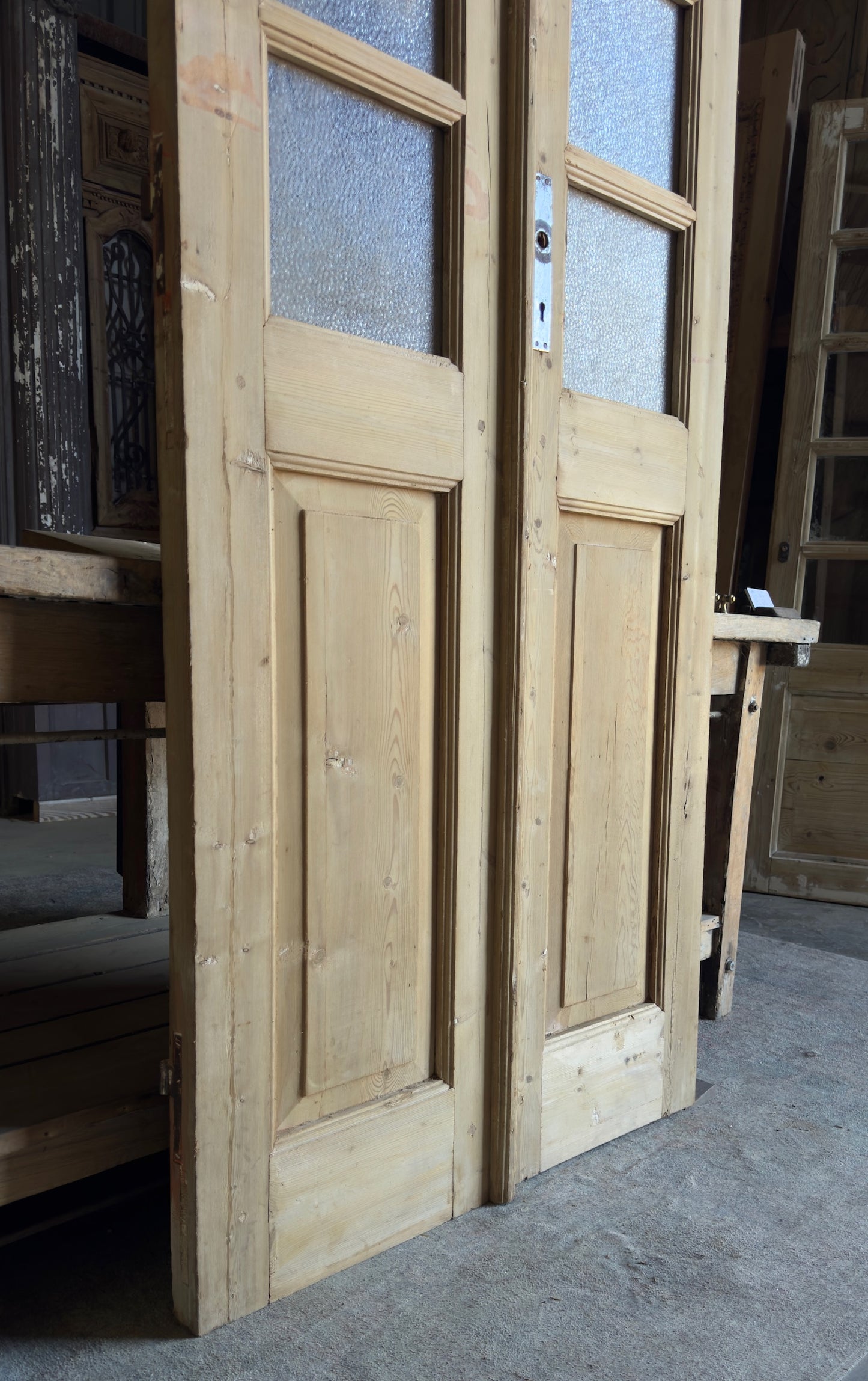 10 Lite European Antique Glass French Doors - 35.25x100 - L208
