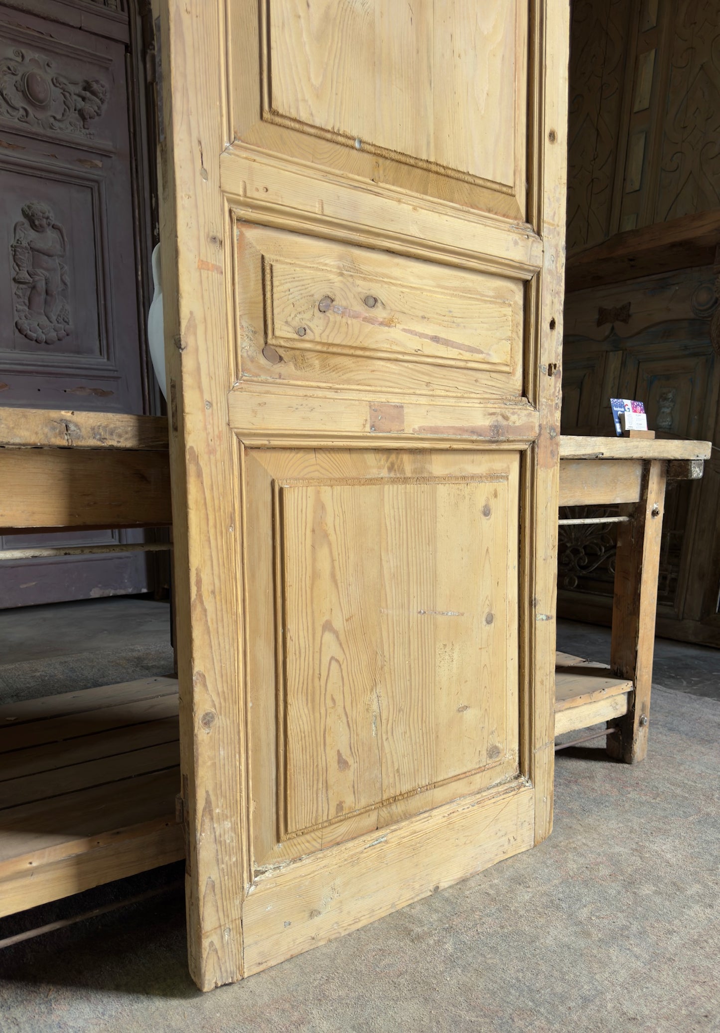 3 Panel Single Solid Antique Door - 29.5x87 K207