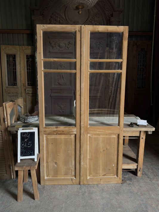 6 Lite European Antique Glass French Doors - 44x81.5 J284