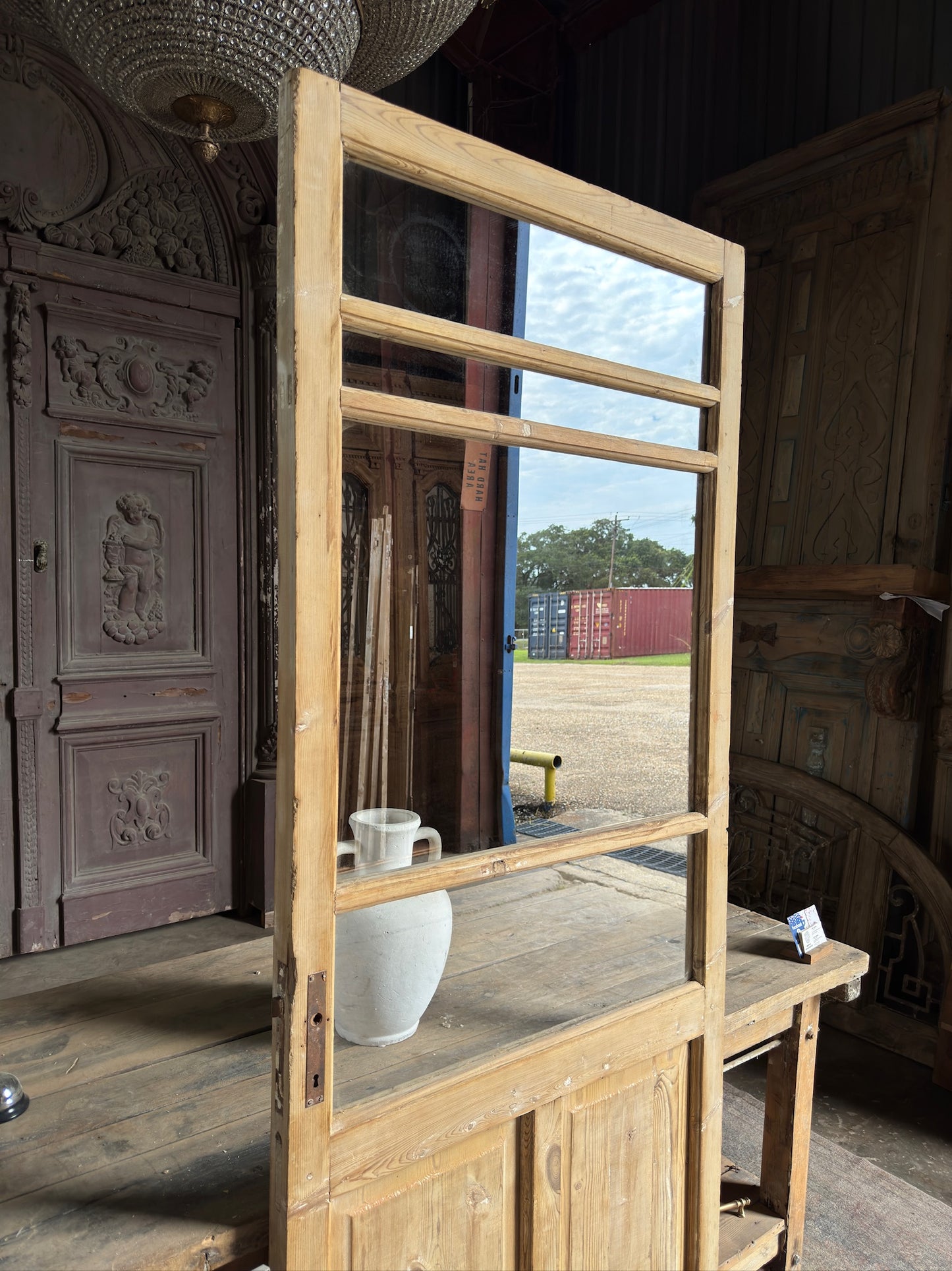 19th Century Antique Glass Door - 32.75x84.75 K305