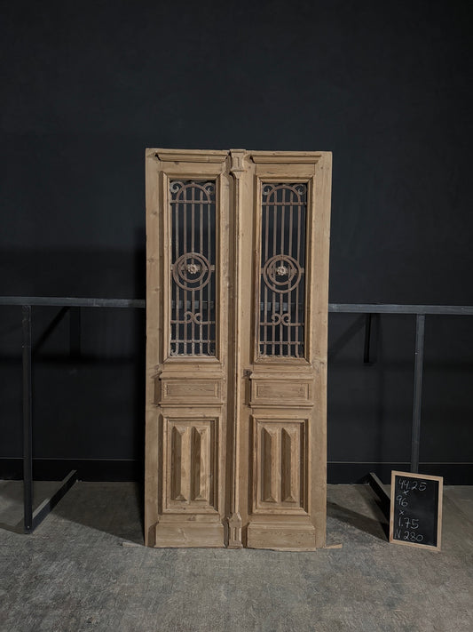 Antique Iron French Doors - 44.25x96 - N280