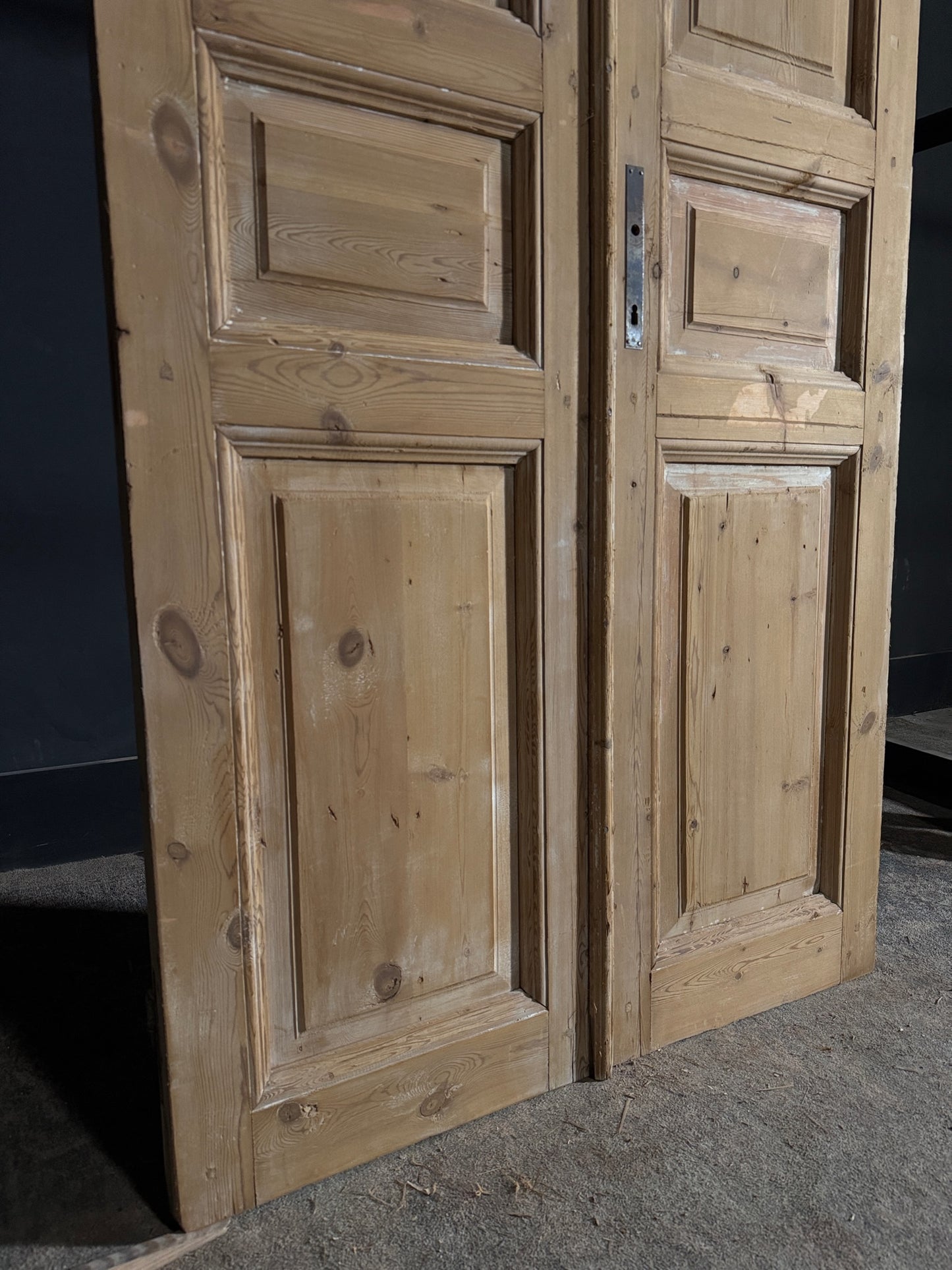Antique 3 Panel Solid Double Doors - 39.75x92.5 - N565