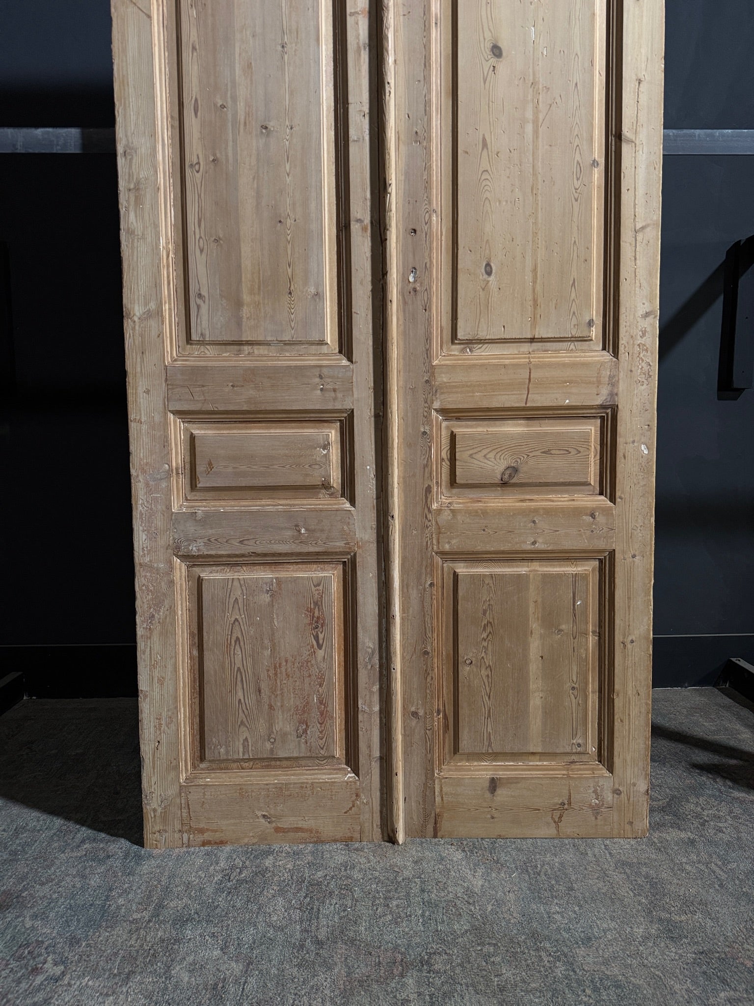 Antique 3 Panel Solid Double Doors - 43.5x98.75 - N161