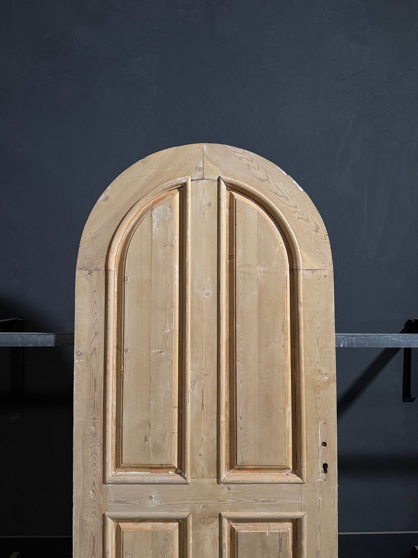 Antique 4 Panel Arched Solid Single Door - 40.25x90 - N267