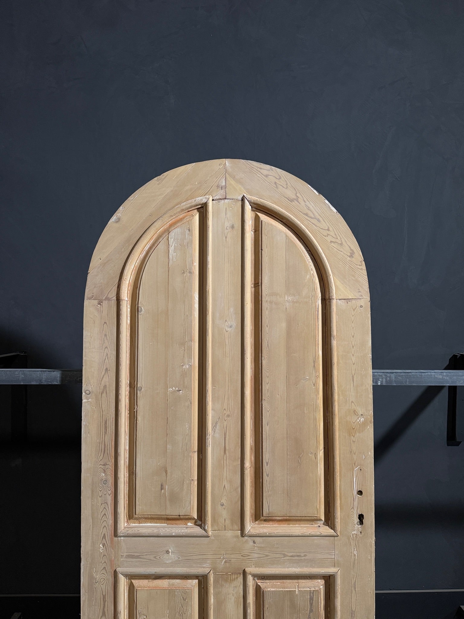 Antique 4 Panel Arched Solid Single Door - 40.25x90 - N267