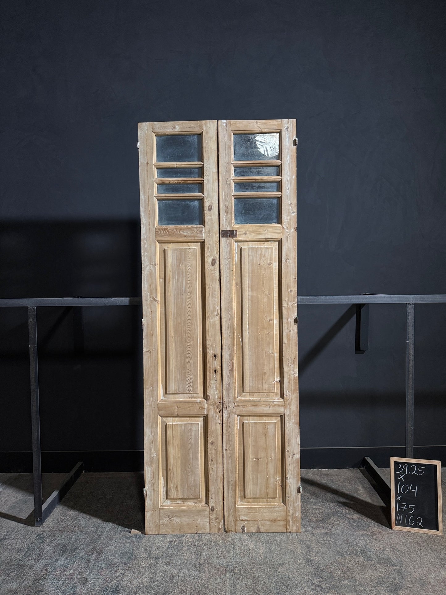 Antique Obscured Glass 2 Lite French Doors - 39.25x104 - N162