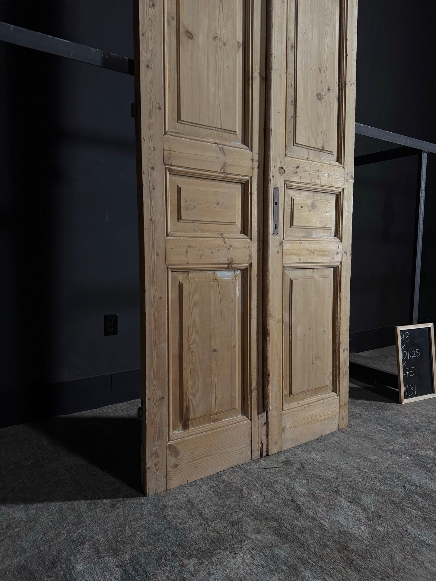 Antique 3 Panel Double Doors - 43x101.25 - N31