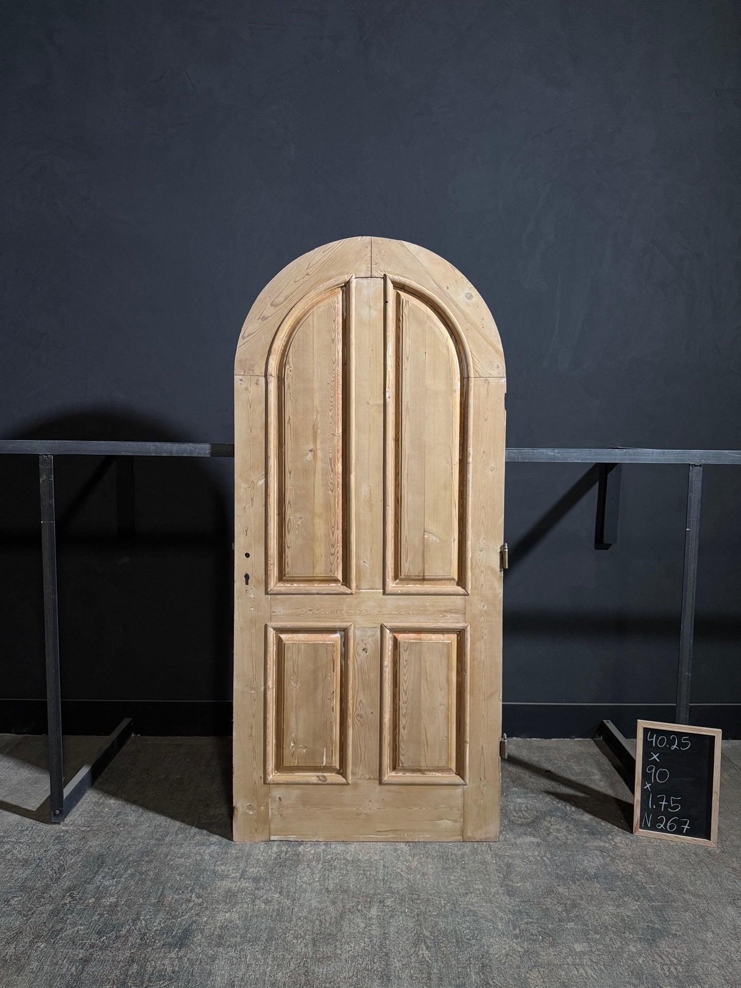 Antique 4 Panel Arched Solid Single Door - 40.25x90 - N267