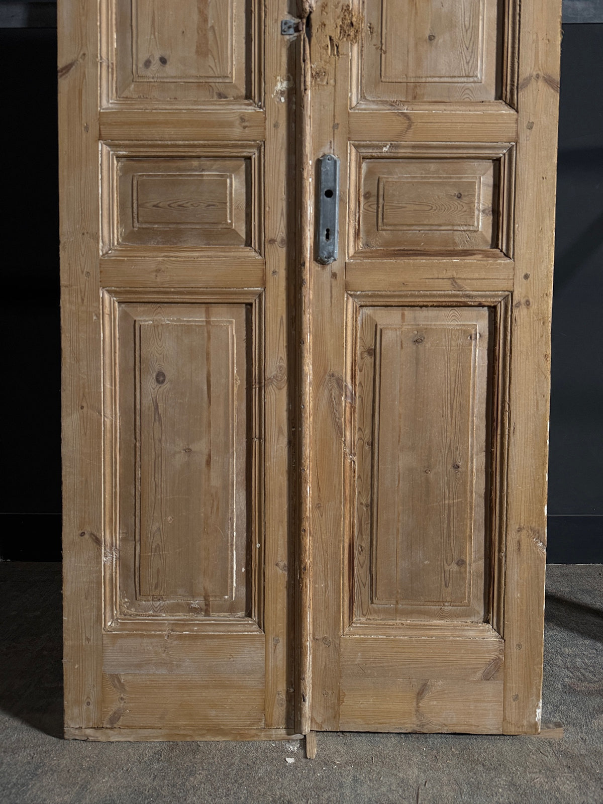 Antique 3 Panel Solid Double Doors - 39x95.5 - N641