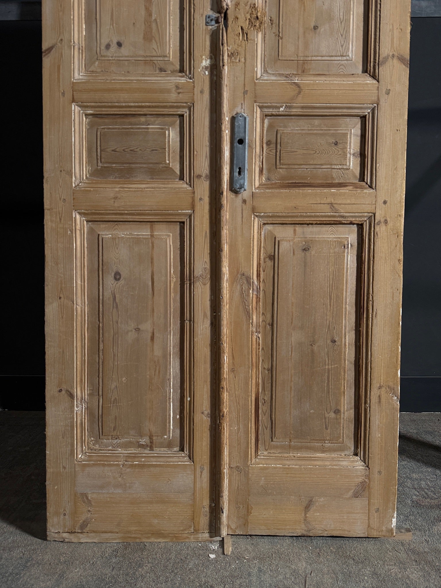 Antique 3 Panel Solid Double Doors - 39x95.5 - N641