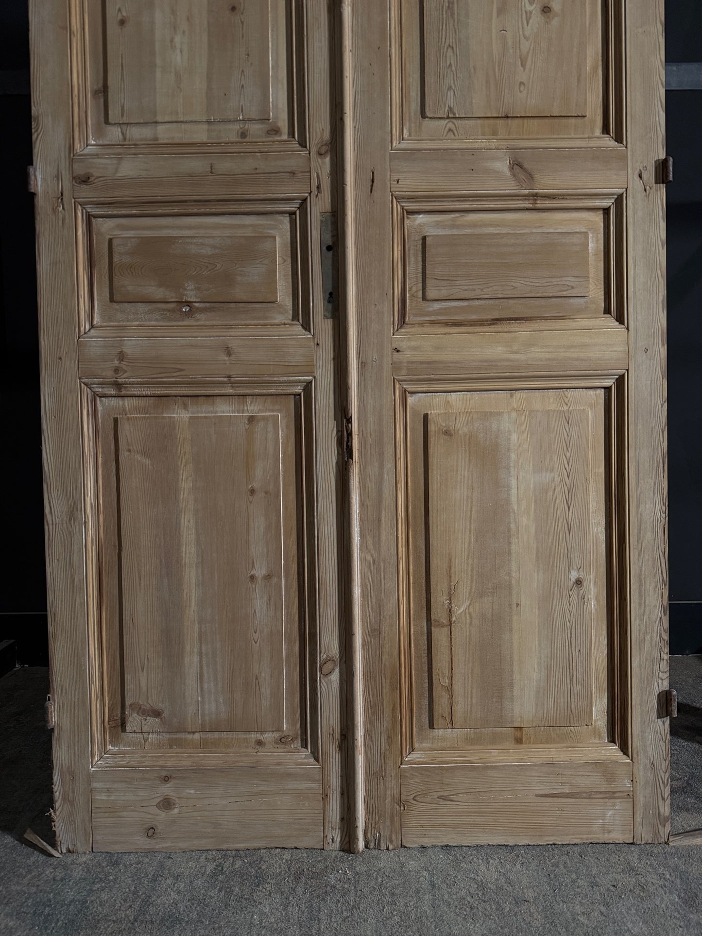Antique 3 Panel Solid Double Doors - 47.25x99.5 - N464