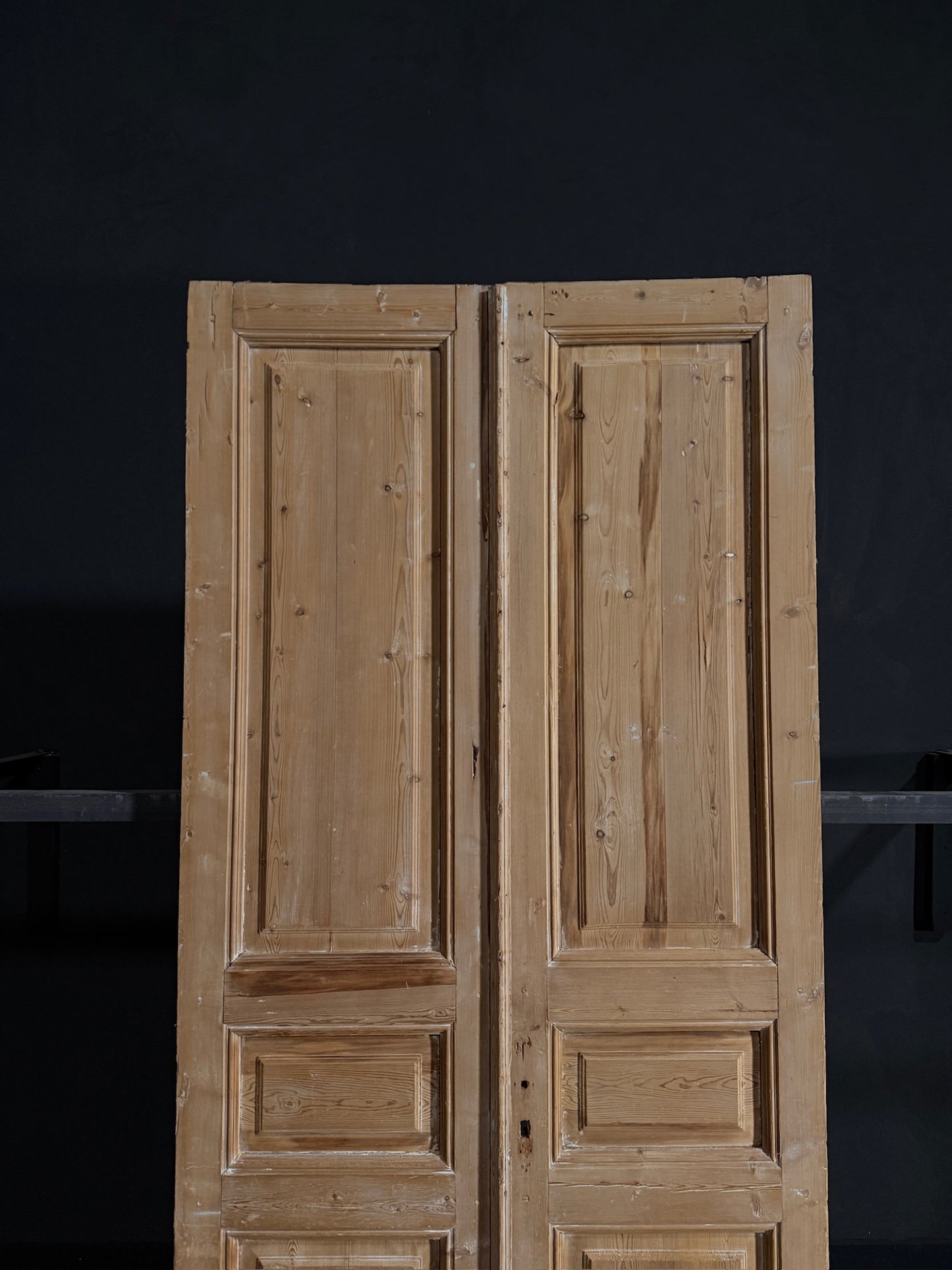 Antique Iron 3 Panel Double Doors - 44x96 - N21