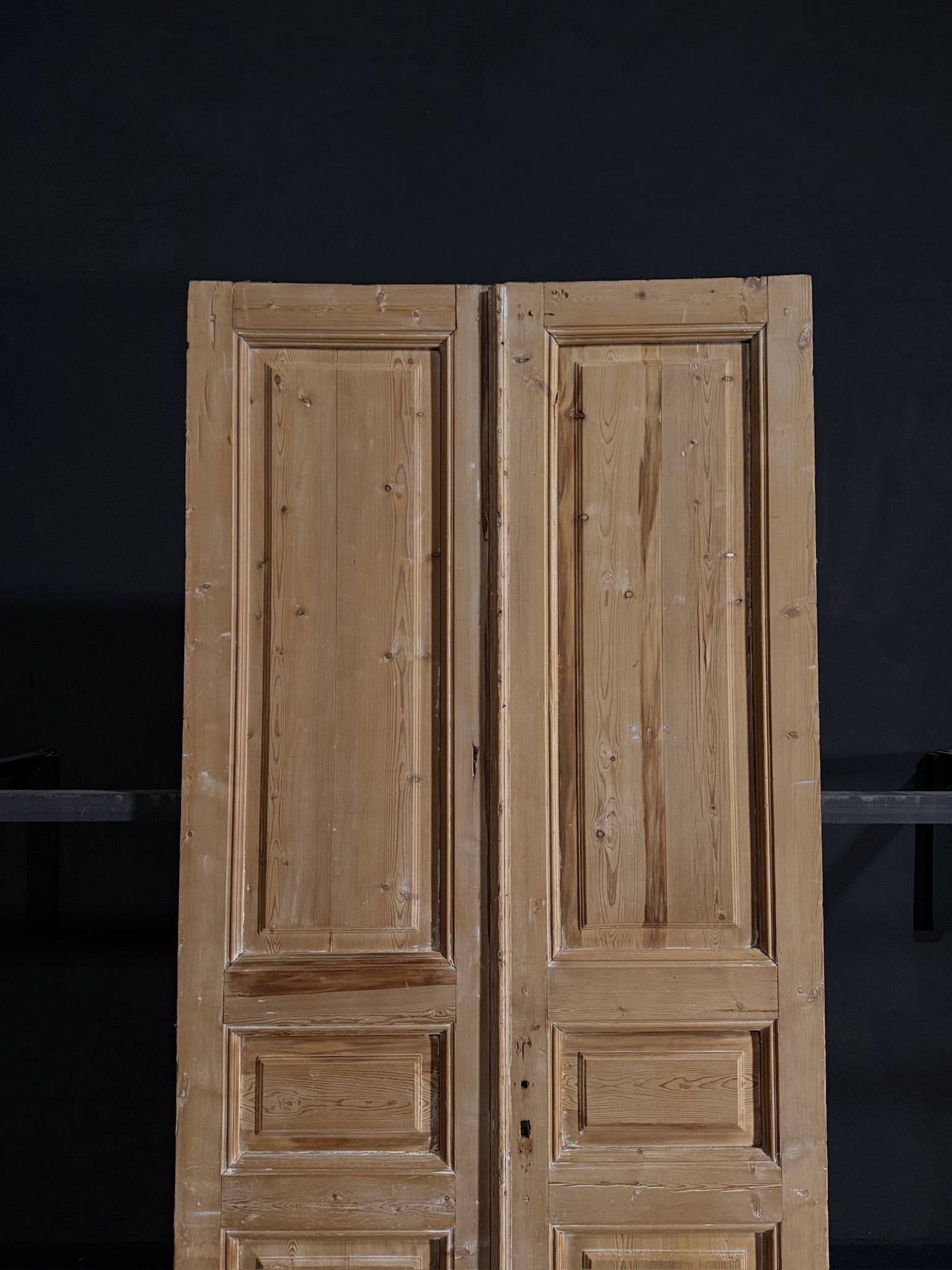Antique Iron 3 Panel Double Doors - 44x96 - N21