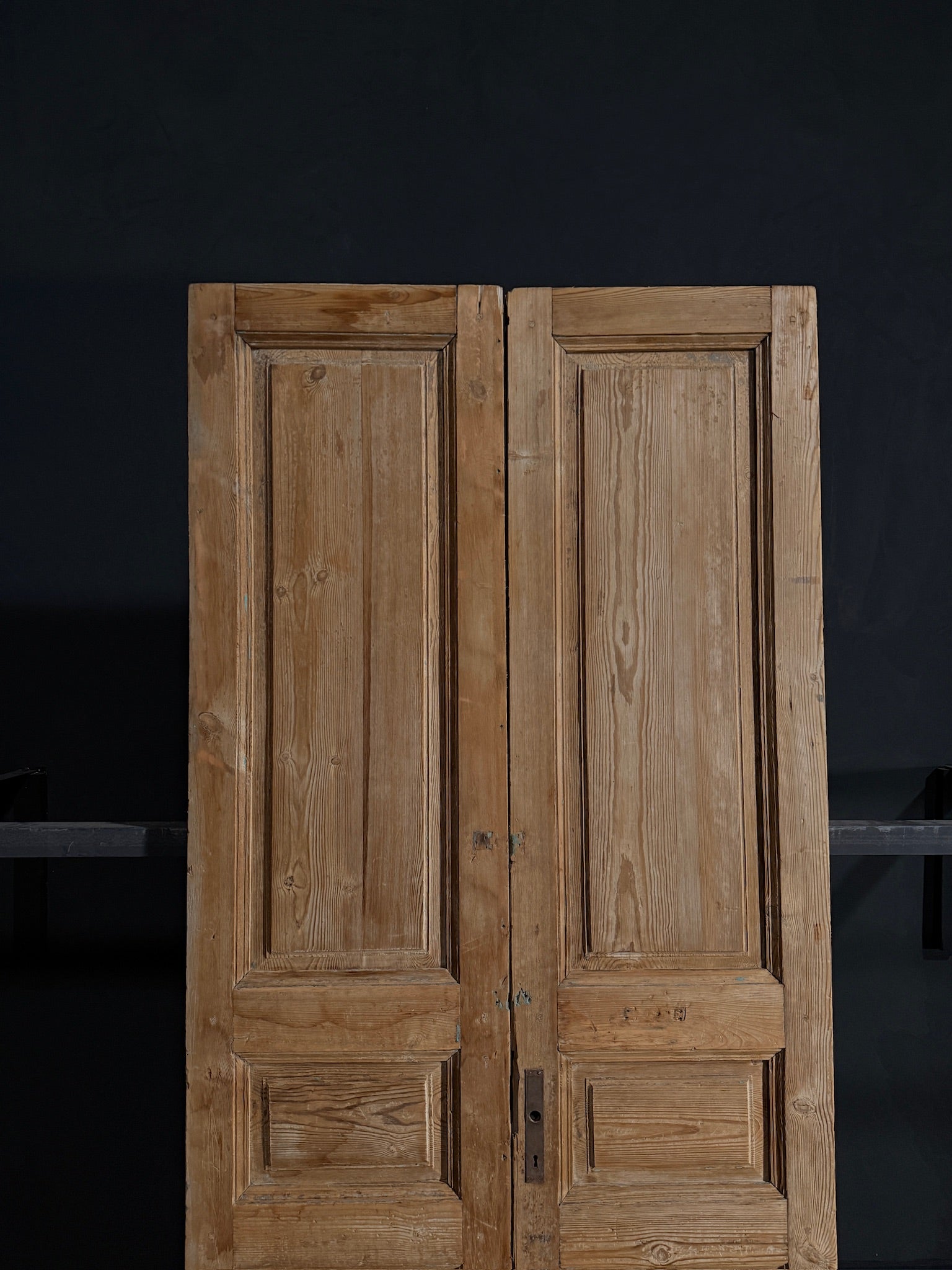 Antique Iron 3 Panel Double Doors - 42.5x97 - N19
