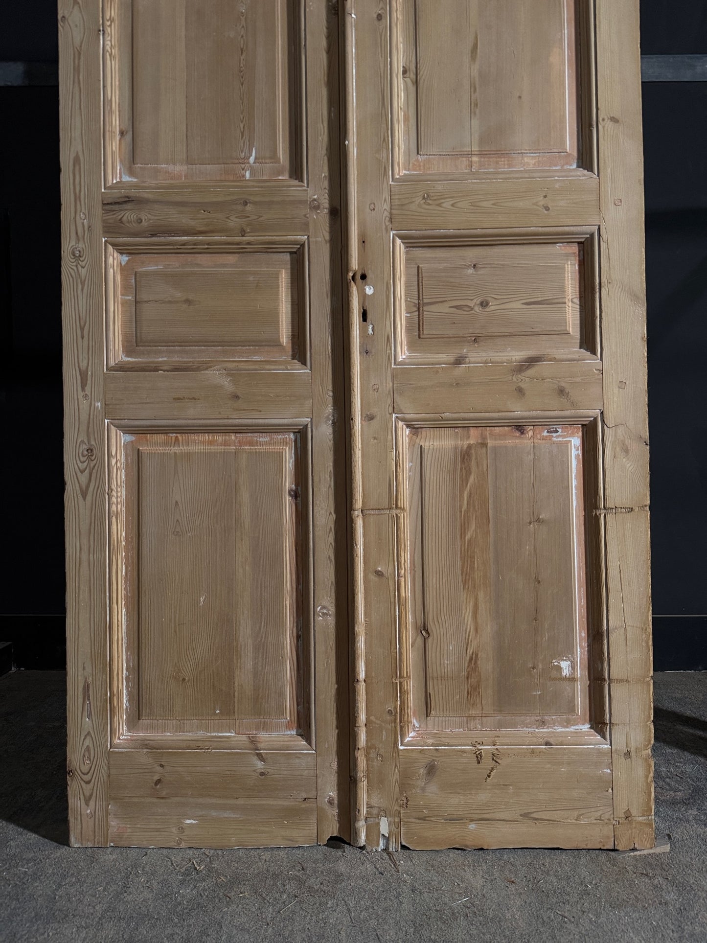 Antique 3 Panel Solid Double Doors - 43.5x97.25 - N566