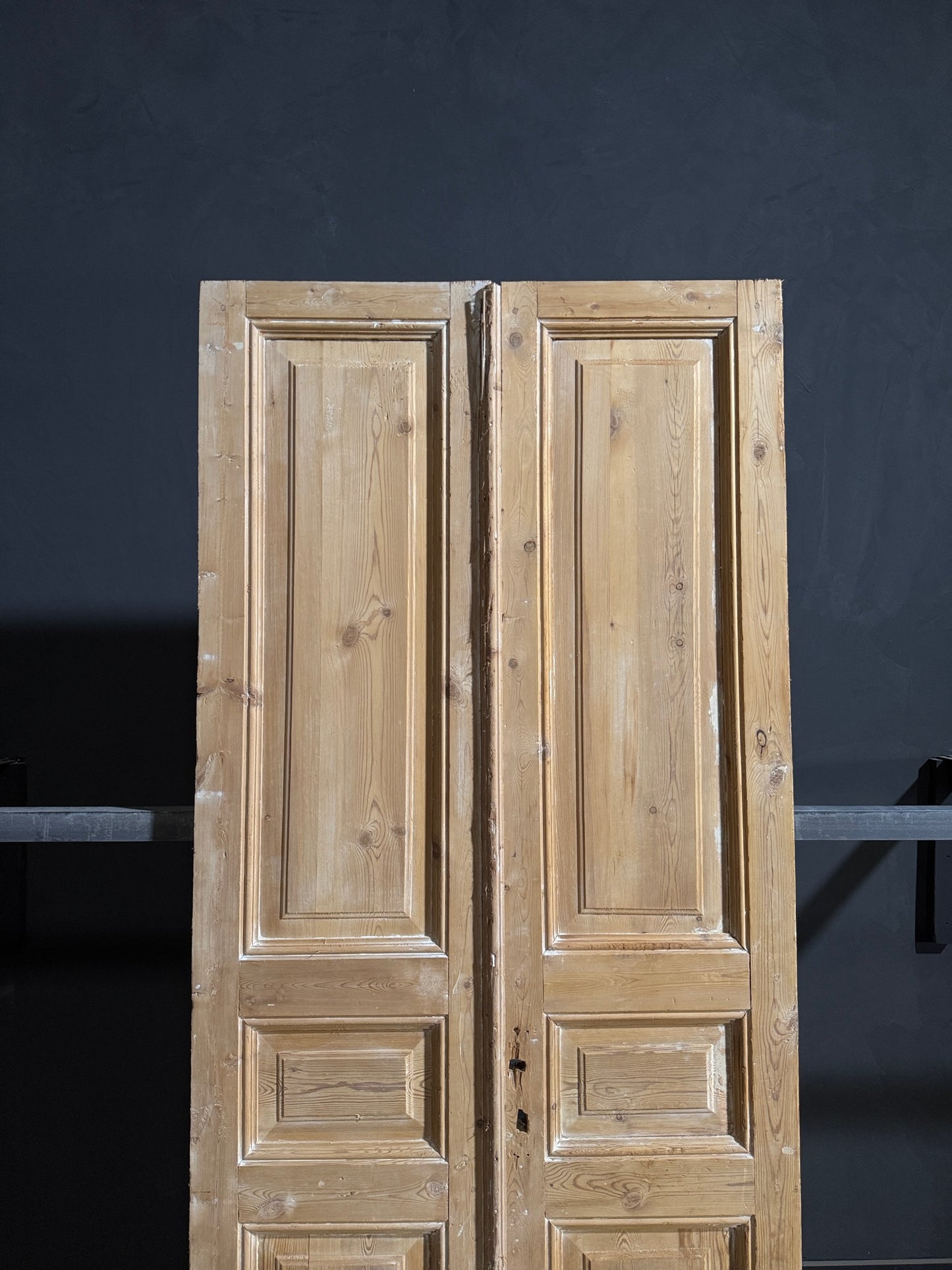 Antique 3 Panel Solid Double Doors - 39x95 - N178