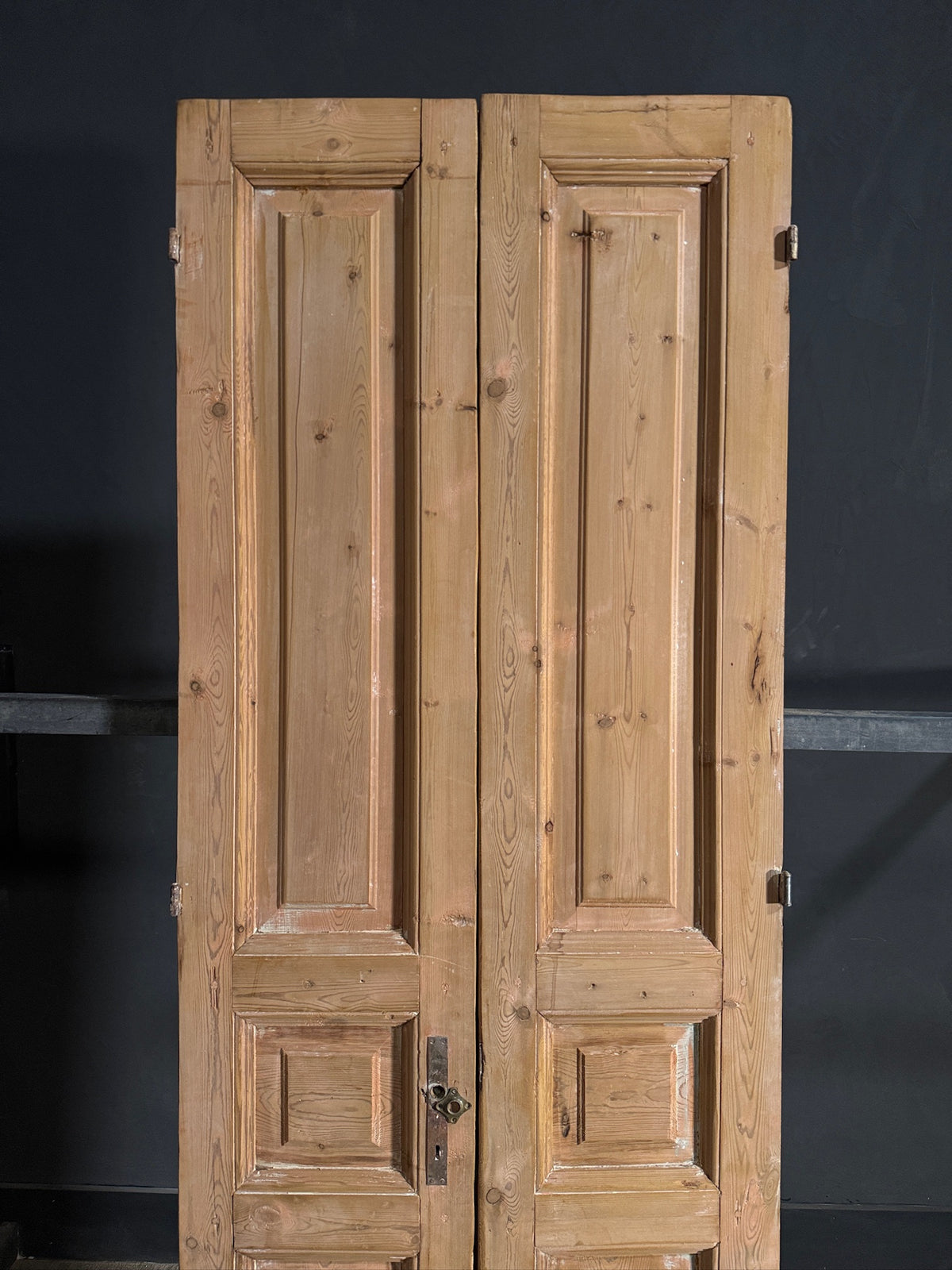 Antique 3 Panel Solid Double Doors - 32.5x91.75 - N640