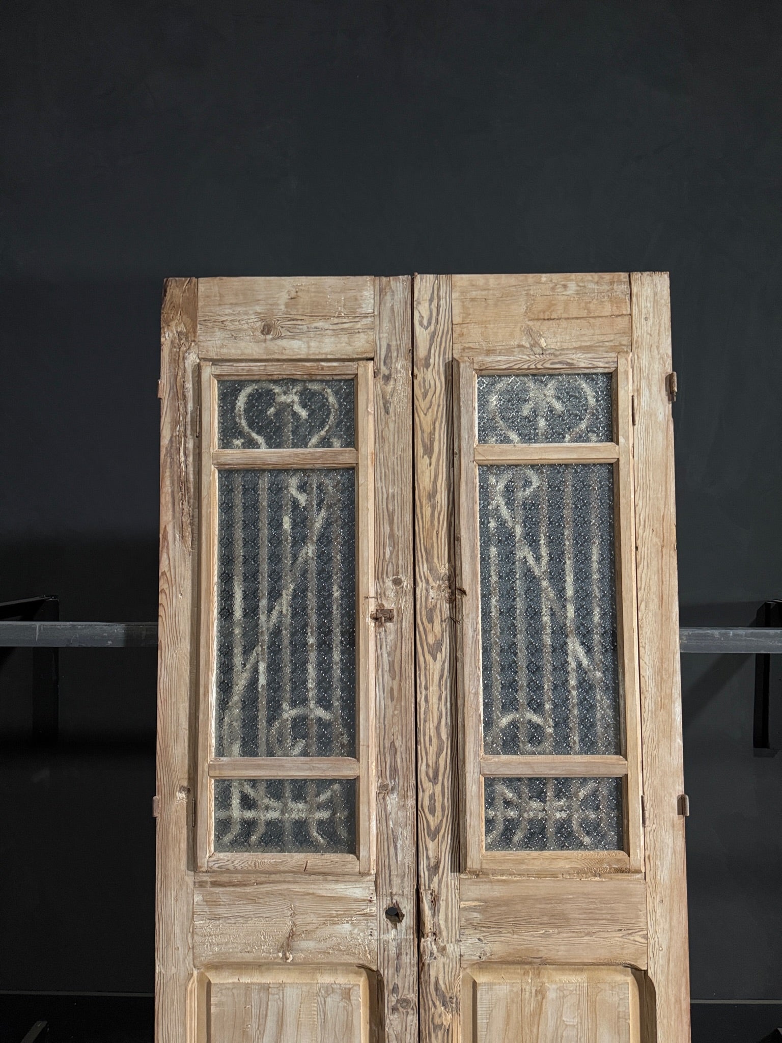 Antique Iron French Doors - 44x90.5 - N109