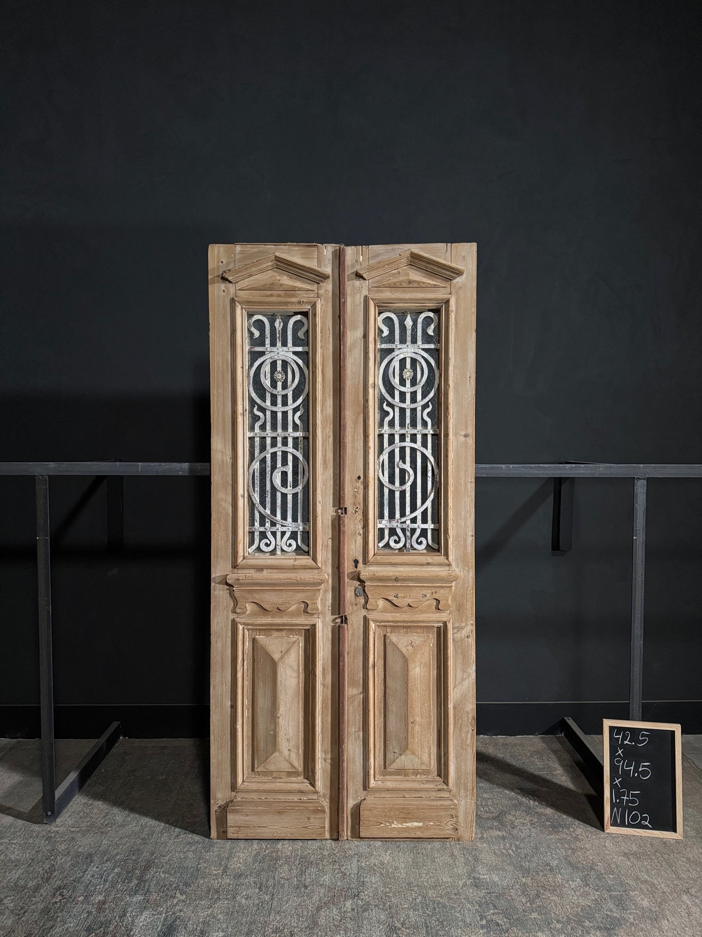 Antique Iron French Doors - 42.5x94.5 - N102