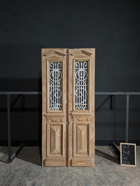 Antique Iron French Doors - 42.5x94.5 - N102