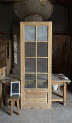 Antique Obscured Glass 8 Lite Glass Door - 34.25x95 - L594