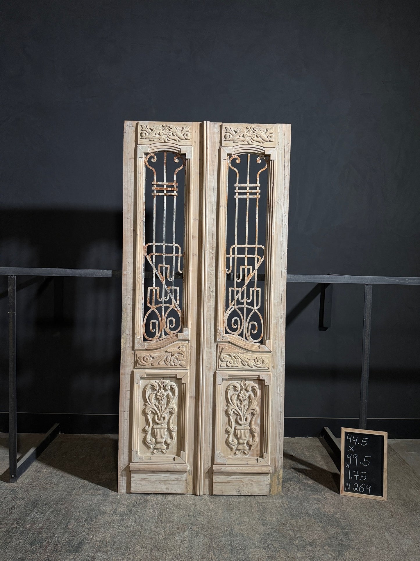Antique Iron French Doors - 44.5x99.5 - N269