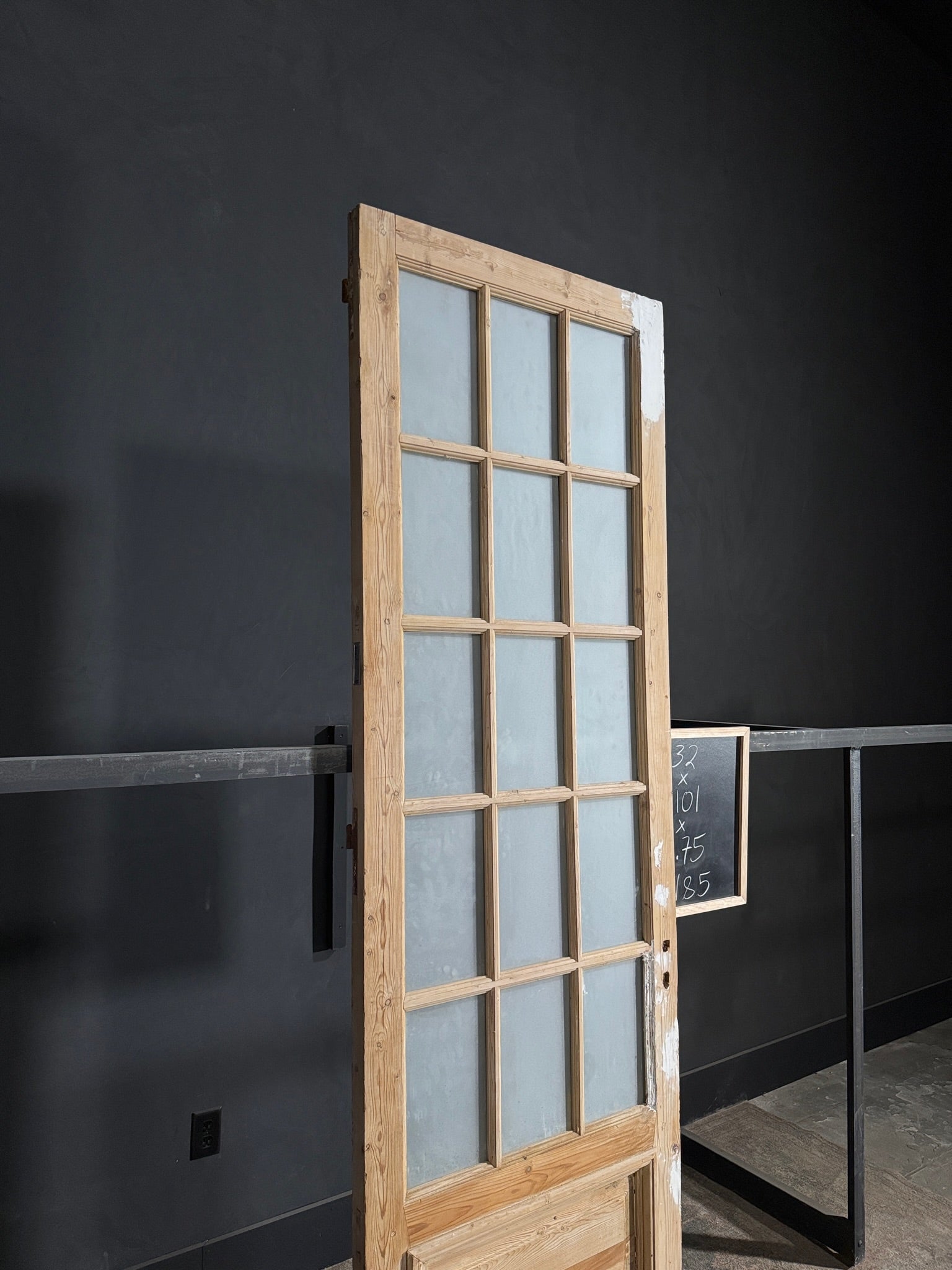 Antique Obscured Glass 15 Lite Single Door - 32x101 - N85