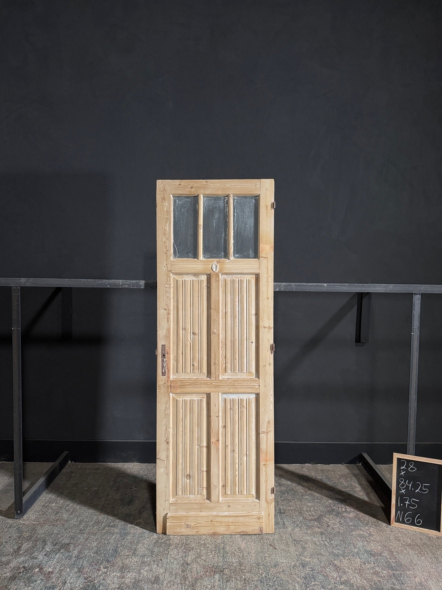 Antique Fluted 3 Lite Single Door - 28x84.25 - N66